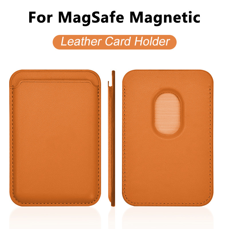 Leather Wallet Card Holder Phone Cover - レザーカードウォレットカバー、MagSafe対応マグネットケース用カードホルダー、MagSafe対応カードホルダー付き携帯電話バックバッグiPhone全機種対応