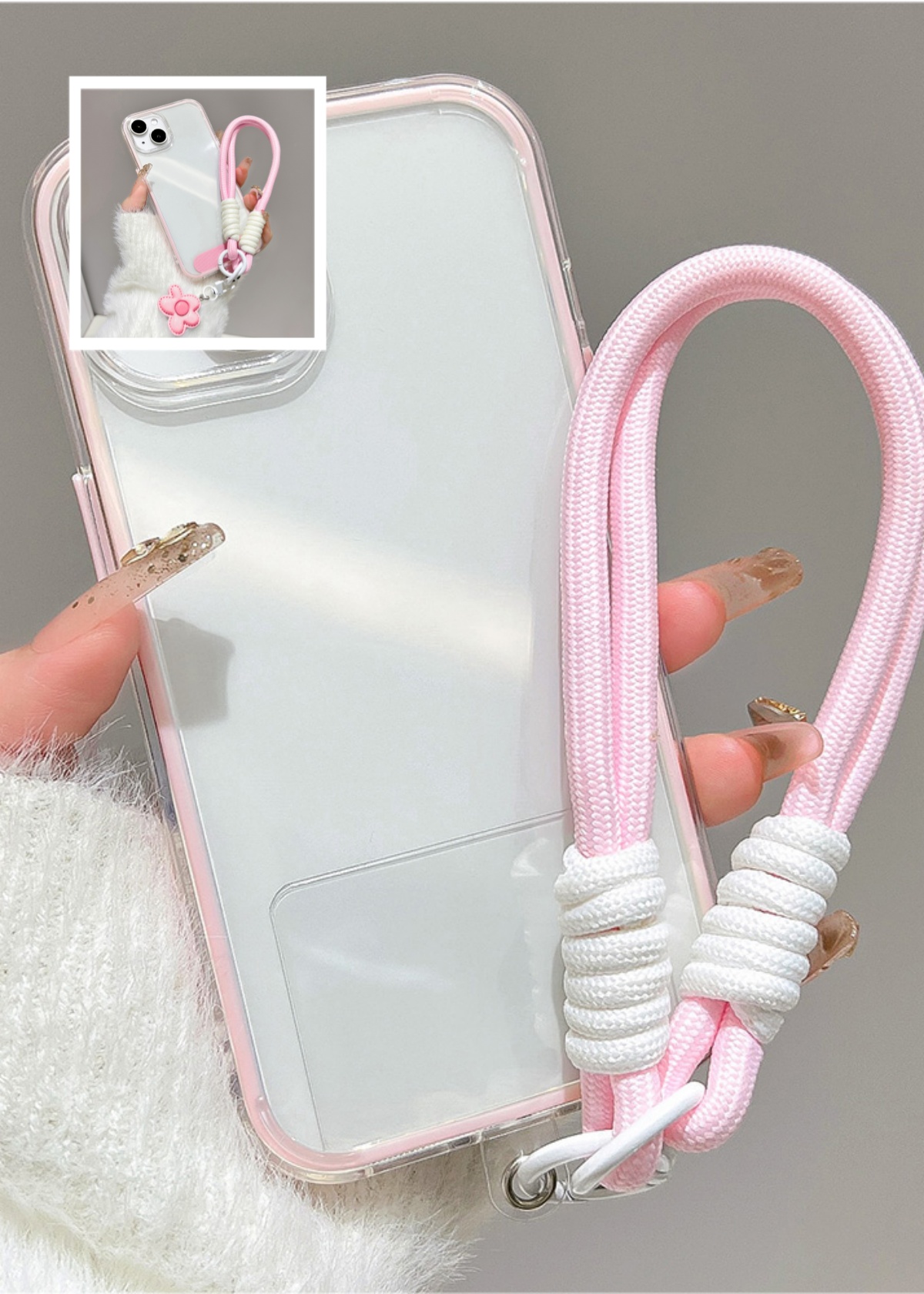 ラグジュアリーキャンディカラー バンパー付きランヤード付きi - Clear Shockproof Bumper Case のレビューと価格