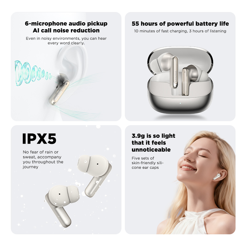 MINISO MS106 Bluetoothイヤホン、ソフト - Earphones のレビューと価格