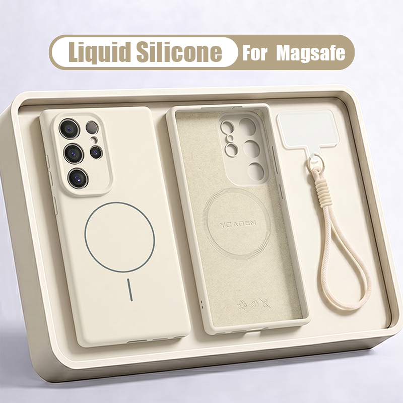 液体シリコーン磁気ストラップ電話ケースサムスンギャラクシー  - Liquid Silicone Magnetic Phone Case のレビューと価格