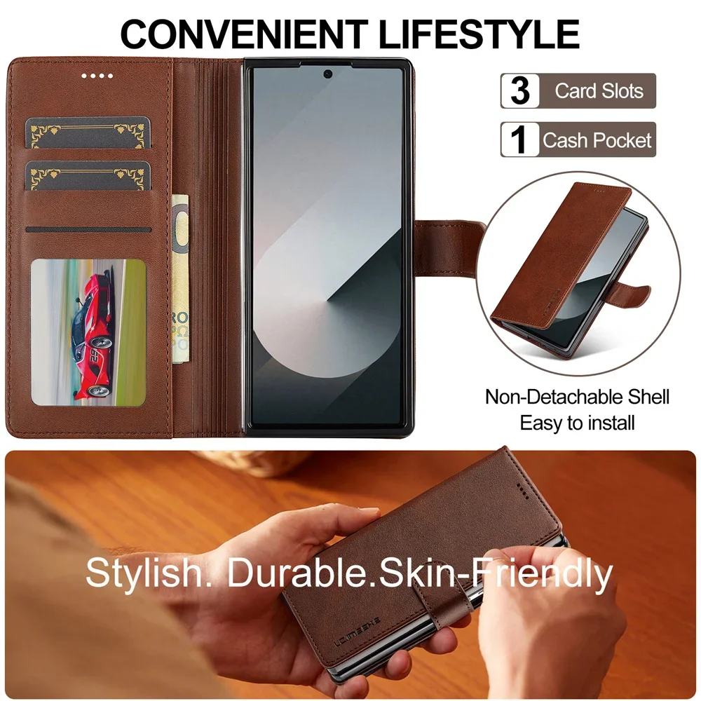 Samsung Galaxy Z Fold 7 6 5 4  - Leather Wallet Card Holder Phone Cover のレビューと価格