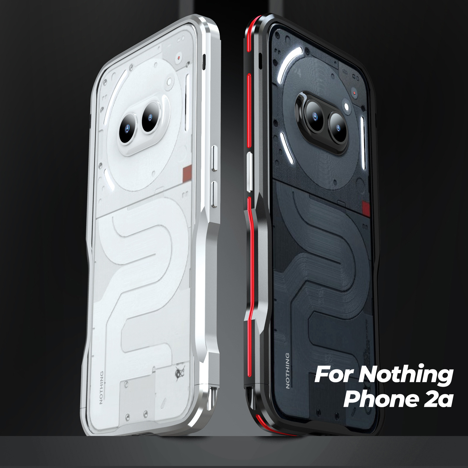 オリジナル LUPHIE 金属フレーム何も電話 2A 3A  - Metal Bumper Aluminum Frame Case のレビューと価格