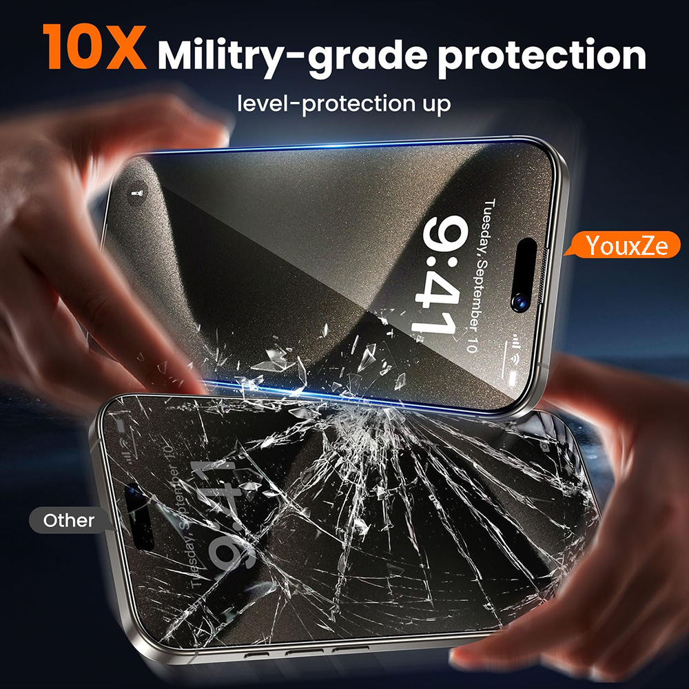 4枚入り 覗き見防止強化ガラス iPhone 17 16 1 - Anti Spy Privacy Glass Case のレビューと価格